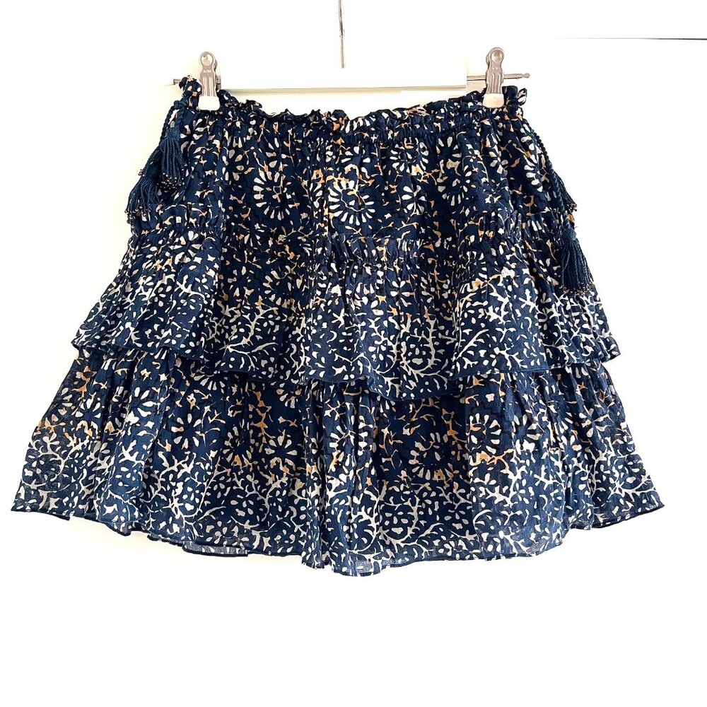 Ulla Johnson ‘Asha” Tiered Mini Skirt in Azul - Picture 5 of 14